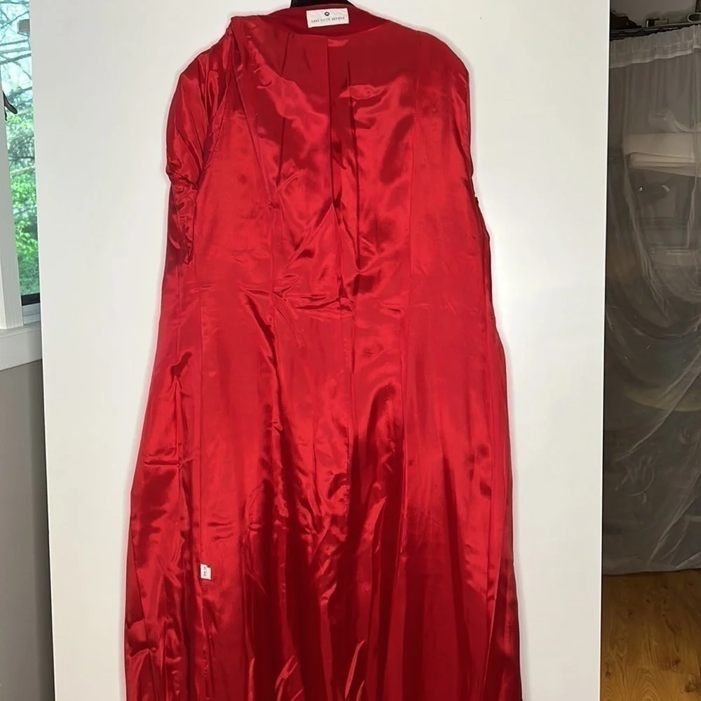 Loro Piana Sz 10 For Saks Fifth Ave Long Red Lambswool Coat
